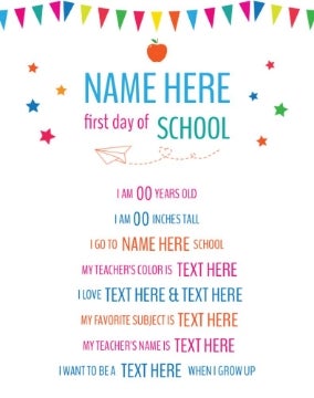 Picture of Back to School Foam Board 12 - 28x22