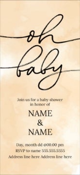 Picture of Chic Oh Baby Invite - 8" x 4"