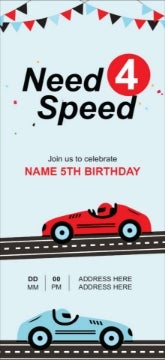 Picture of Little Racer Party - 8" x 4"