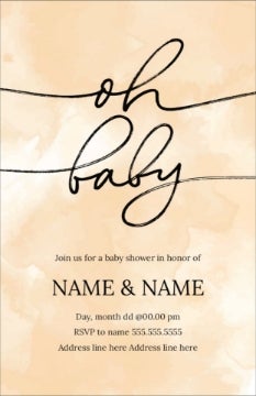 Picture of Chic Oh Baby Invite - 7.2" x 4.6"