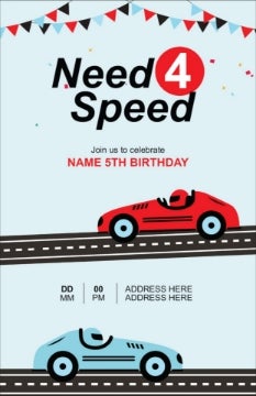 Picture of Little Racer Party - 7.2" x 4.6"