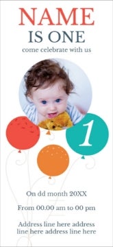 Picture of Balloon Bash First Birthday - 8" x 4"