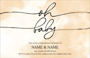 Picture of Chic Oh Baby Invite - 6" x 9"