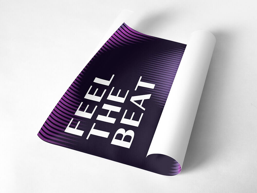 Bright and playful poster artwork decorating a room with lightweight wall prints